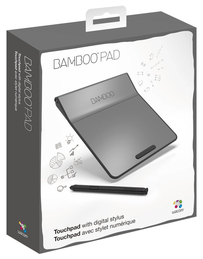 Сенсорная панель Wacom с USB-подключением пера, бамбуковый коврик, черный CTH301K
