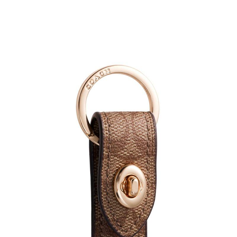 COACH Leather Keychain Bag Accessory Bag Accessory Unisex Khaki 49314-GDKHA