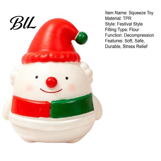 Slow Rebound Squeeze Toy Christmas Snowman Toy, Stress Relief Cute Fidget Sensory Toys Figurine, Stocking Stuffer Party Favor, Gift for Kids