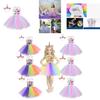 Unicorn Cosplay Girls Dress With Rainbow Pattern For Halloween Party