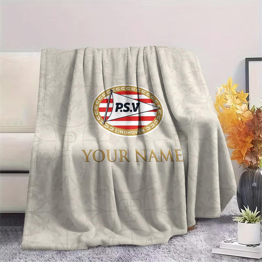 Custom Name PSV Eindhoven Flannel Blanket, High quality Comfortable for All Seasons, Home Decor, Warmth and Comfort
