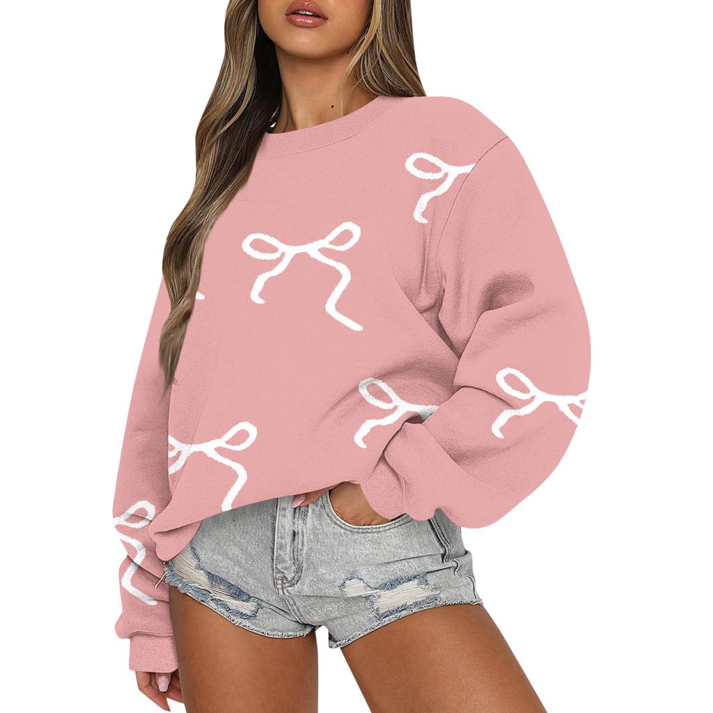 Women  Tops Women's Long Sleeve Sweatshirt Casual Crewneck Loose Fit Pollover Fleece Tops