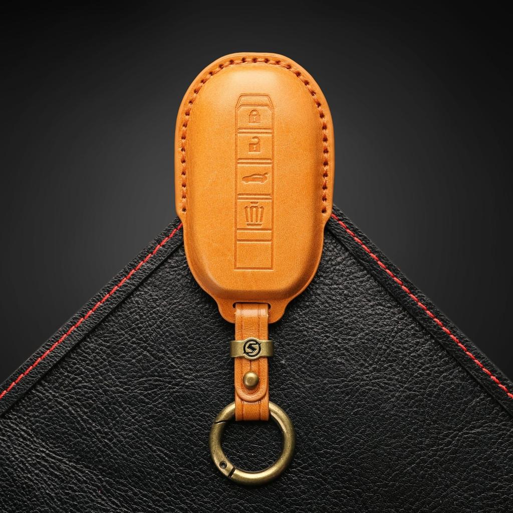 Key Cover Key Case for Crown Crown H37 Series Luxury smasolCrown Sport, Crossover, RS, Z, G, X, H30, H35, (3D Crown, Camel)