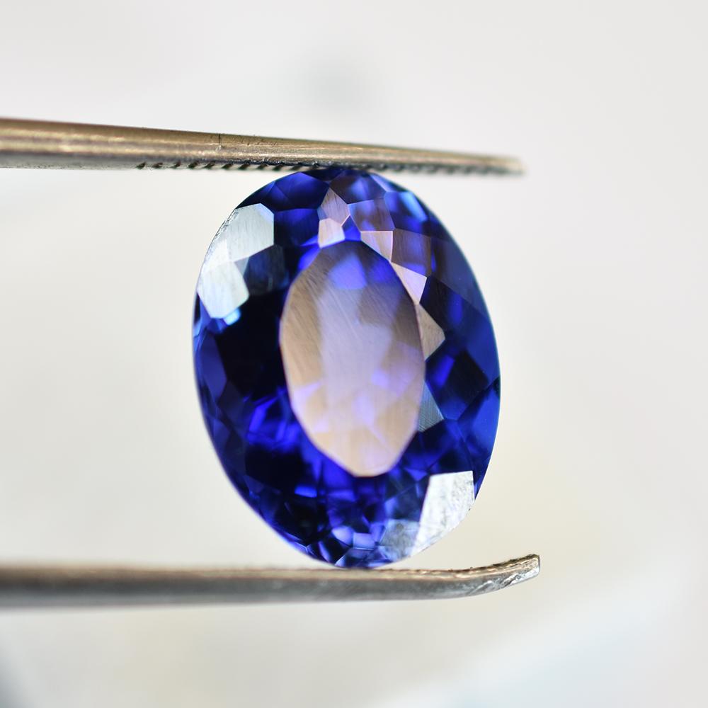 Natural Blue Tanzanite Loose Gemstone 10.10 ct Oval Cut for Jewelry Making and Gem Collections