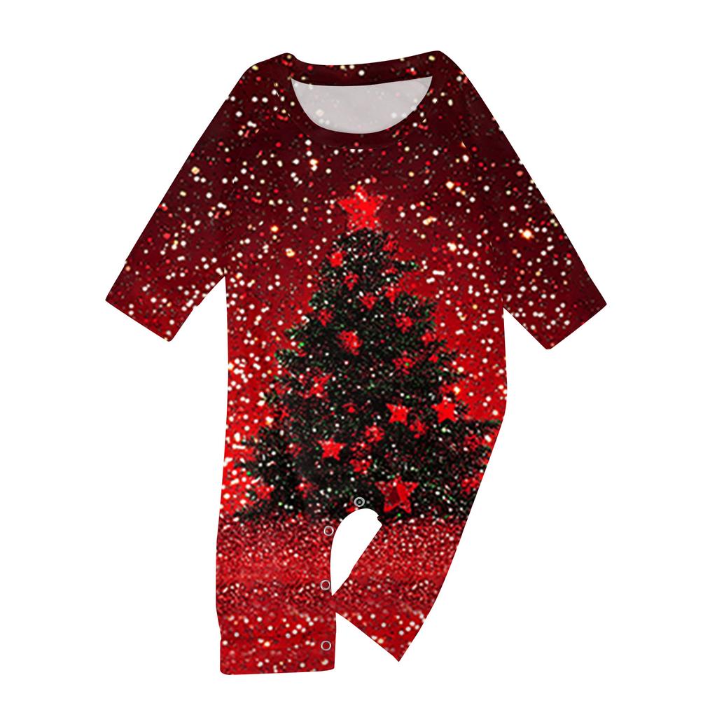 Christmas Print Family Outfit Long Sleeve Top + Pants Set Family Outfit