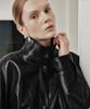 ZEROSTREET Lezero High-Neck Leather Blouson Jacket / Black
