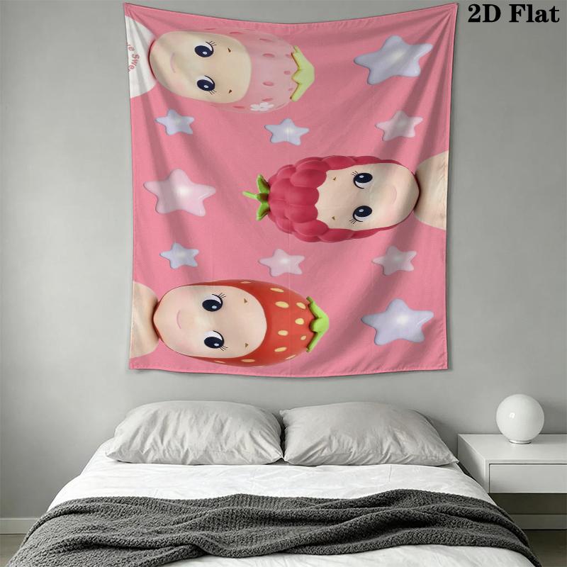 Sonny Angel Wall Tapestry Aesthetic Wall Hanging Printed Fabric Blanket Decorative Tapestries for Bedroom Living Room Home Decor