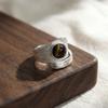 Серебряные кольца с тигровым глазом Элегантные нишевые минималистичные кольца Винтажные регулируемые открытые кольца День рождения
