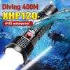 Diving Flashlight Super Bright 2200LM Depth 400M Torch IPX8 Waterproof Lamp Professional Dive Lantern Underwater Light