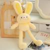 Pull Handle Rabbit Bunny Plush Keychain Pulling Ears Rabbit Plush Doll Keyring  Jewelry Accessories