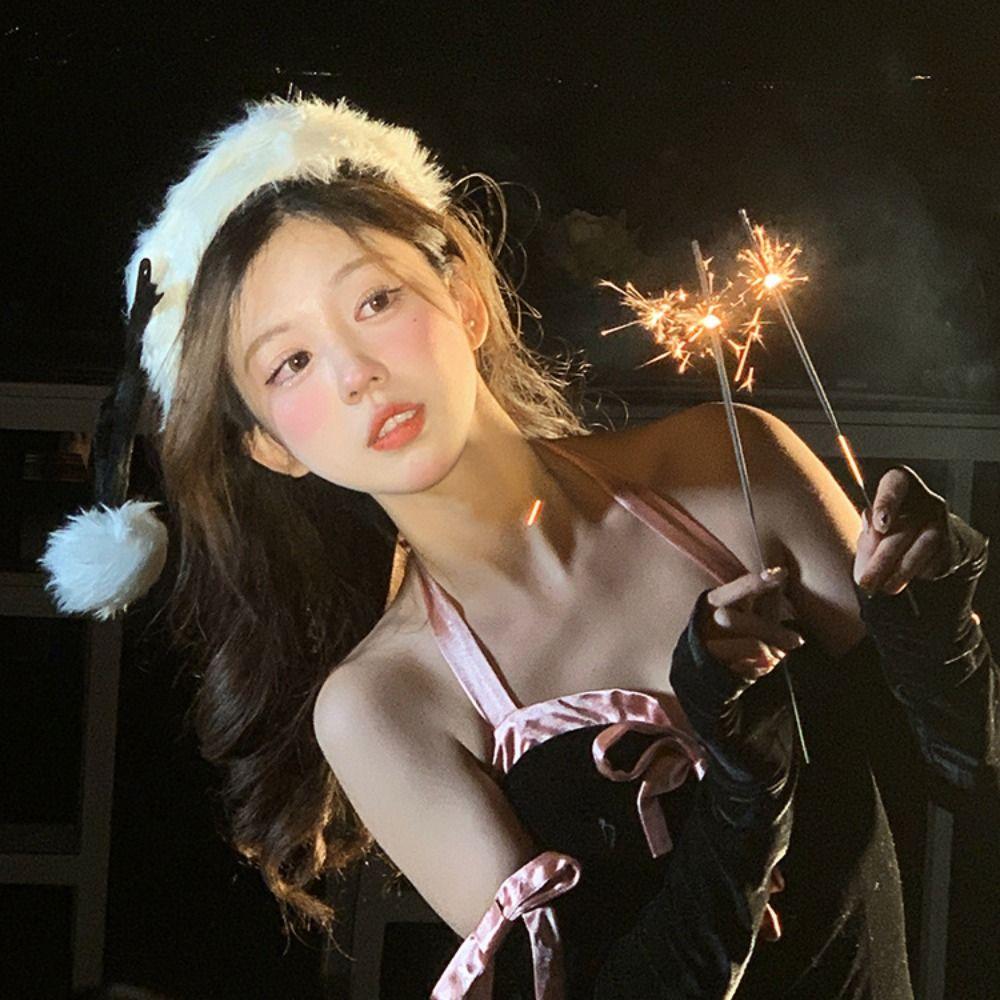 Шапка Санта-Клауса с бантом, рождественское украшение, красная плюшевая шапка, рождественская шапка для женщин/девочек