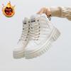 Platform Cotton Shoes Women's Winter Velvet Thickened Snow Boots 2024 New Casual High-top Bread Shoes Board Shoes Women's Q501