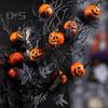 Украшение на елку из тыквы на Хэллоуин, реалистичный искусственный цветок, жуткий черный кленовый букет из тыквы, настольное украшение для домашнего офиса