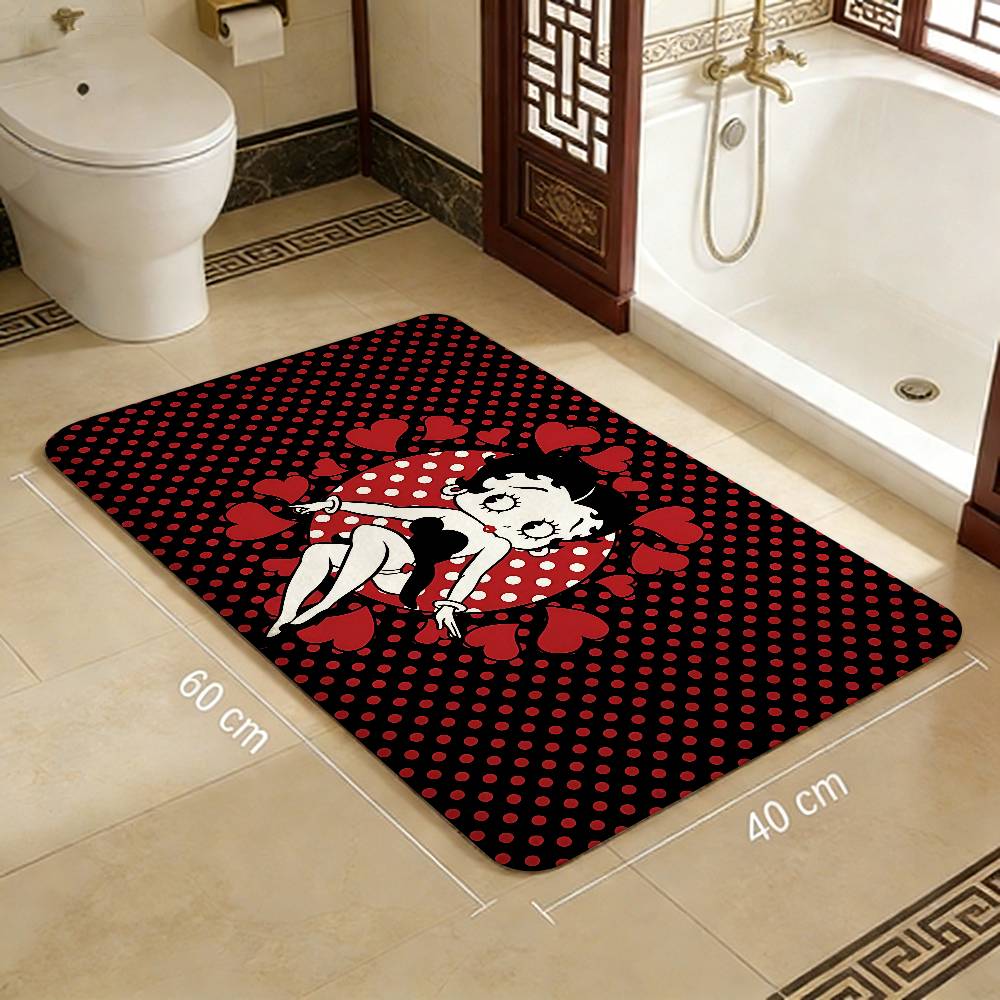 B-Betty-Cute-Boops Bathroom Mat Kids Room Bedroom Decoration Balcony Anti-Slip Doormat Living Room Welcome Rug