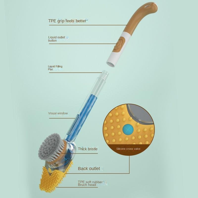 Силиконовая щетка для унитаза, наполненная жидкостью Щетка для унитаза с основанием из щетины Бытовая щетка для чистки унитаза