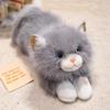 Meowing Calming Plush Kitten Doll, Lying Down Stuffed Animal Toy, Realistic Cat Plushie with Sound for Kids, Cuddly Companion Gift