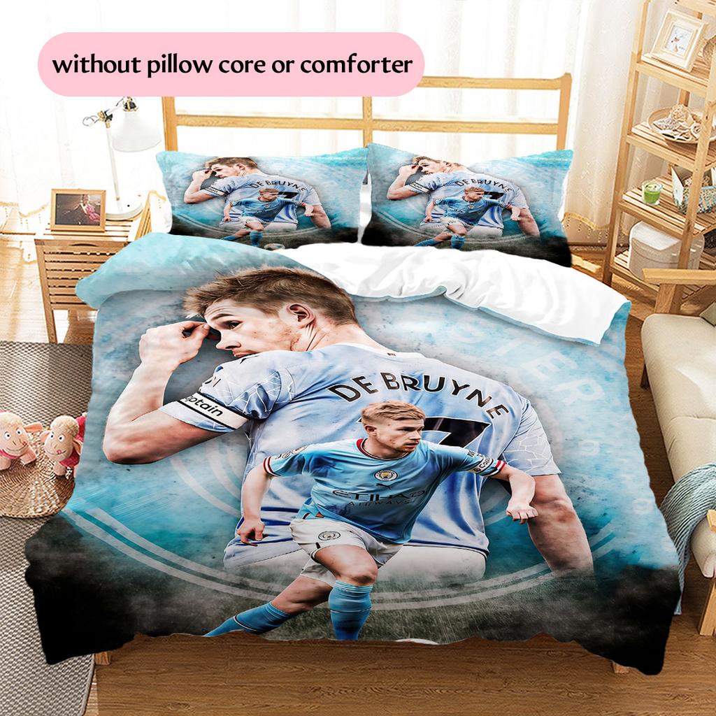Kevin De Bruyne Pattern Bedding Home Decoration Birthday Gift (1 * duvet cover + 2 * pillowcase, without core),fan merchandise.