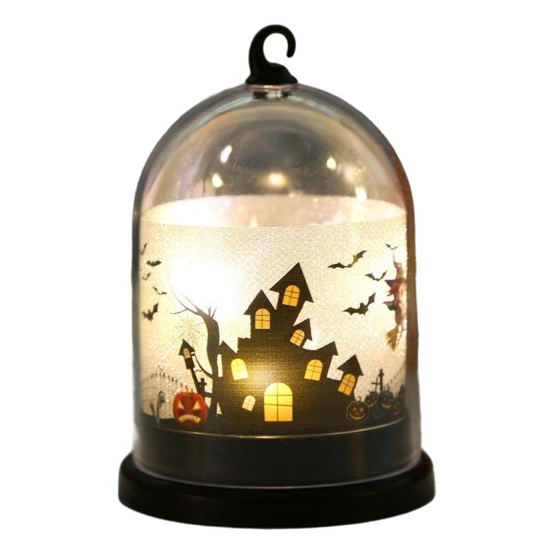 LED Warm Light Halloween Pumpkin Lantern Safe Plastic Materials Easy Assembly Portable Decoration for Home School Event