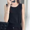 Женская майка без рукавов MODERN NEW SAGA летняя футболка вязаный топ базовый жилет женский с круглым вырезом