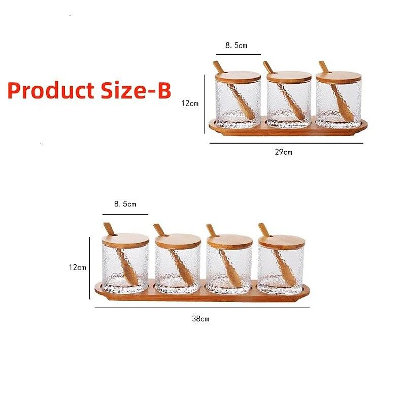 3/4 шт. стеклянные банки для приправы для соли и перца с бамбуковой крышкой и ложкой, органайзер для хранения специй, стеклянные банки и крышки для бутылок