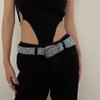 Korean Style Metal Buckle Belts Y2k Vintage Wide Belt Personality Retro Jeans Belt  Women
