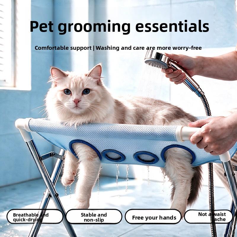 Pet Bathing Support Stand for Cats and Dogs, Grooming Fixing Frame, Cat Hair Cutting and Blow Drying Holder, Wash Care, In Stock