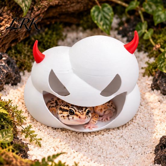 Маленькая среда обитания для рептилий, Укрытие «Дьявол из облаков», 3D-печатная пещера для ящериц, Укрытие-убежище для гекконов, Водонепроницаемый домик-пещера для леопардового геккона, шлемоносной гадюки,
