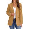 Women's Fashion Casual Solid Color Long Sleeved Button Up Suit Collar Jacket Temperament Jacket