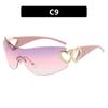 Love Heart One-Piece Sunglasses 2023 - Trendy Y2K European & American Style INS Celebrity Sunglasses