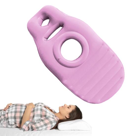 Inflatable Pregnant Yoga Mat Ergonomic PVC Sleeping Support Mattress with Hole Leak-proof Pregnancy Pain Relief Full Body Airbed Pillow Cushion