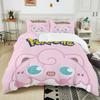 Next Day Shipping P0kem0n Jigglypuff Print Pink Bedding Set 3PC 1 Duvet Cover 2 Pillowcases Adult Kids Bedding Set Comforter Set