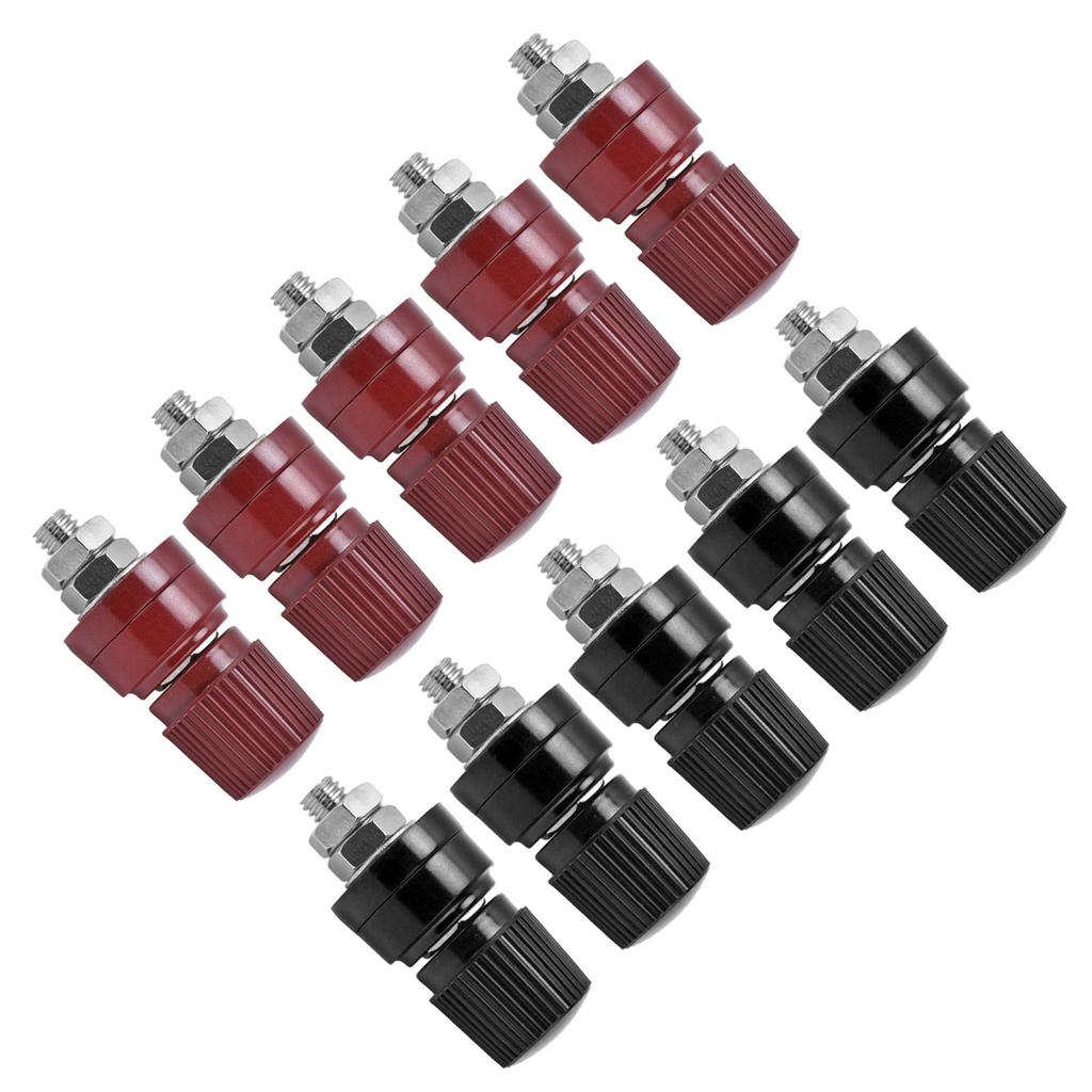 5 Pairs Binding Post Grounding Brass Nickel Plated M6 Thread Welding Power Terminal 0V‑380V