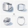 [Cisst Liber] Signet Ring Mens Ring Ring Ring Men's Seal Stand Seal Stand Ring Signet Surgical Stainless Steel Stainless Silver No. 21 ~ No. 22