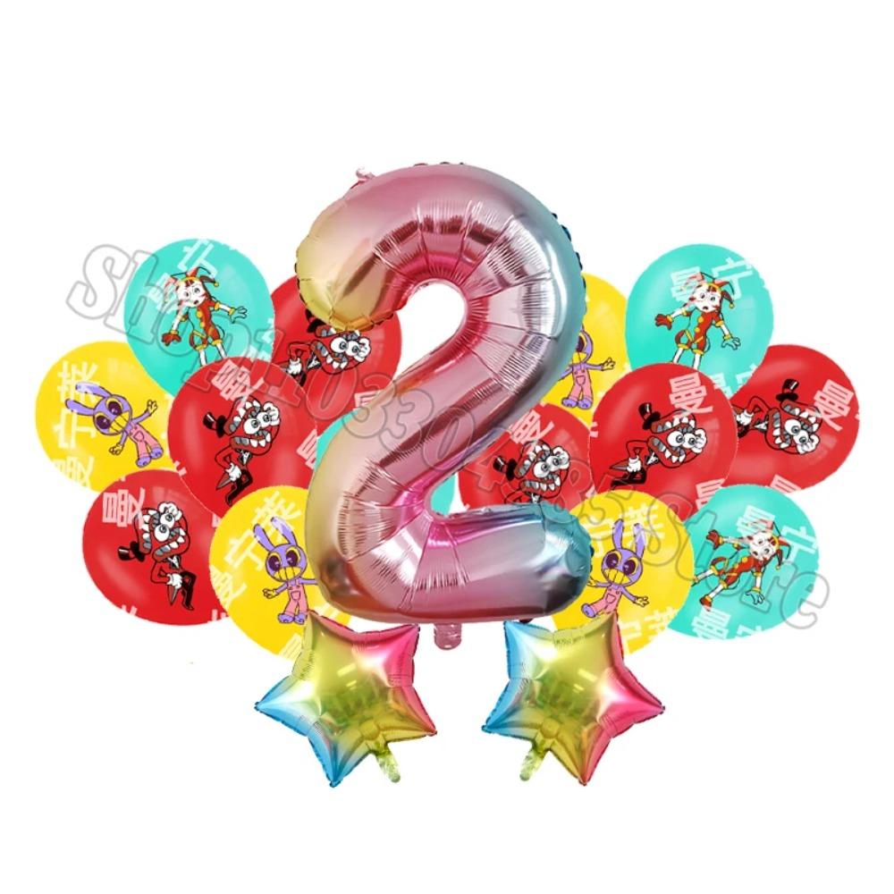 The Amazing Digitals Circus Birthday Balloons Kids Anime Digit 1-9 Party Ballon Gender Reveal Baby Shower Decor Children Gift