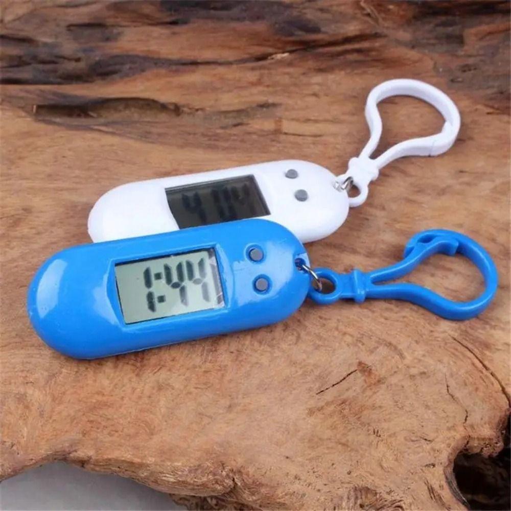 Table Time Display Electronic Watch Keyring Oval Watch Mini LED Digital Clock Quiet Test