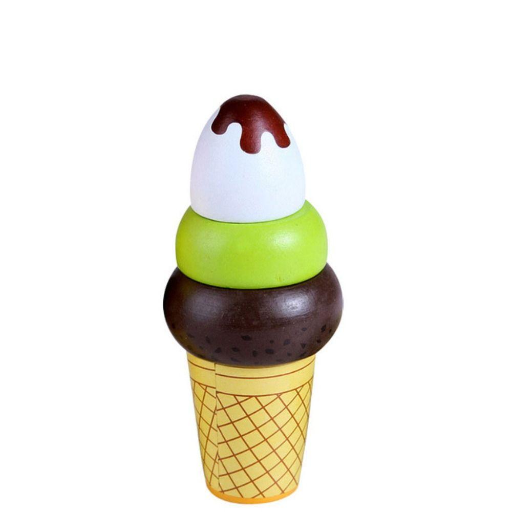 Girl Boy Kids Gift Simulation Ice Cream Wooden Kitchen Toys Model Food Toys Pretend Play House