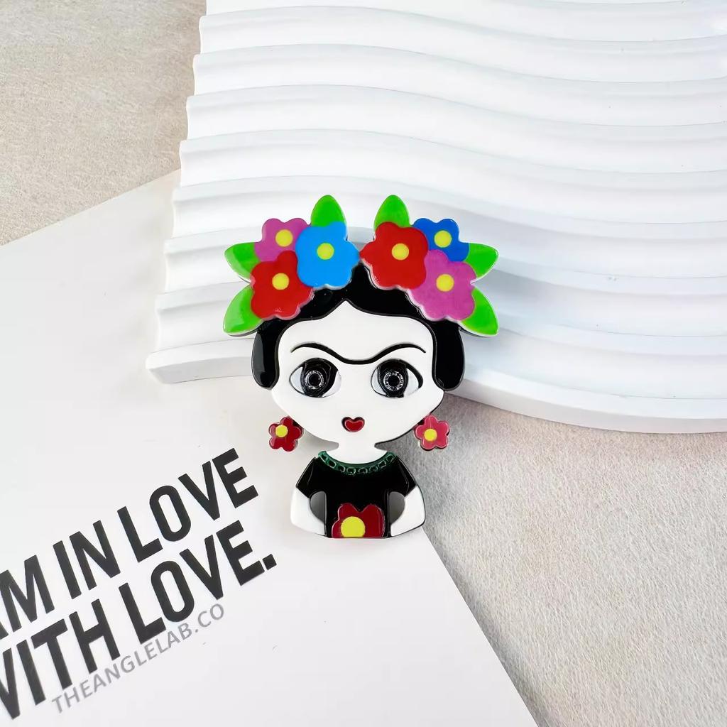 Новая девушка с венком брошь необычные маленькие нежные аксессуары яркий цвет костюм кардиган булавка