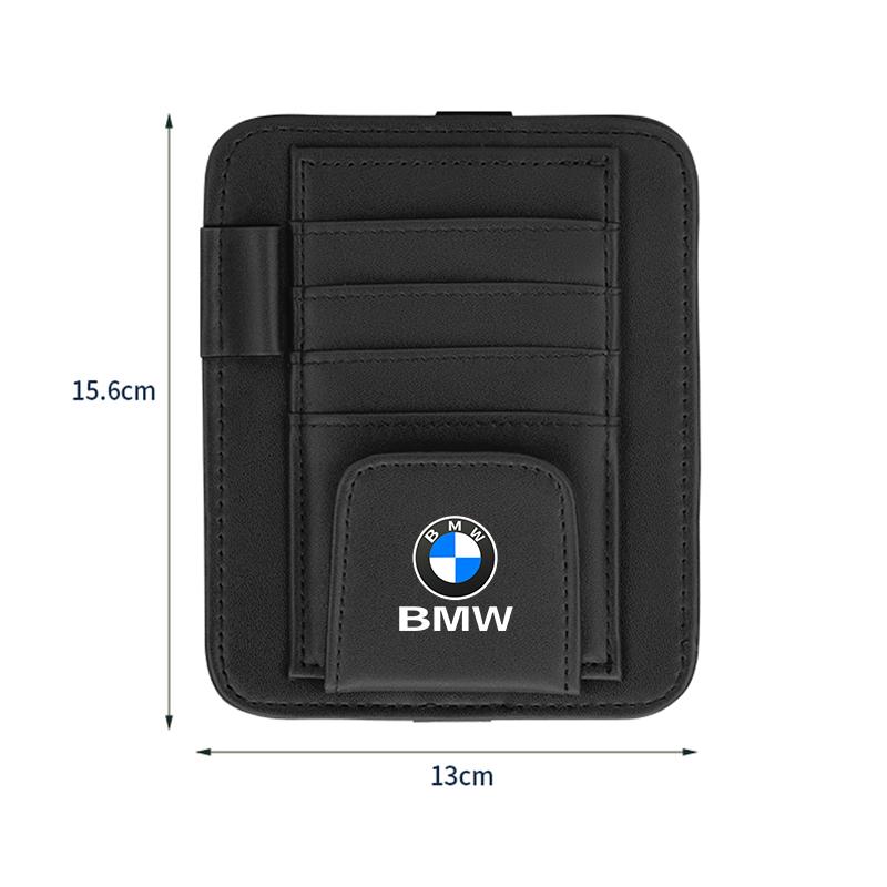 Leather Car Visor Glasses Clip Multi-Pockets Sunglasses Storage for BMW E70 E90 F48 G30 G20 G70 X1 X2 X3 X5 X6 X7 M3 M5 M6 i8 i7 RL7