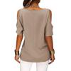 Women Casual Solid Cold Shoulder Loose Short Sleeve T Shirt
