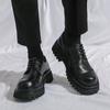 Men Oxfords Black Dress Derbys Platform Elevator Shoes Formal Business Shoes Height Increase Black Thick Sole Leather Shoes
