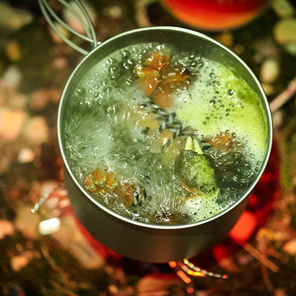 1,2 л портативный складной чайник из нержавеющей стали на открытом воздухе, посуда для кофе, чая, пикника, походный горшок