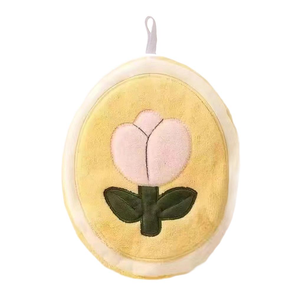 Нежное плюшевое полотенце для рук Элегантный цветочный дизайн Быстро впитывающее Для кухни ванной Комфортное для кожи В комплекте петля для подвешивания