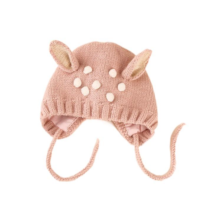 Очаровательная детская вязаная шапка, мягкая детская шапочка, новые детские шапки с олененком, зимняя