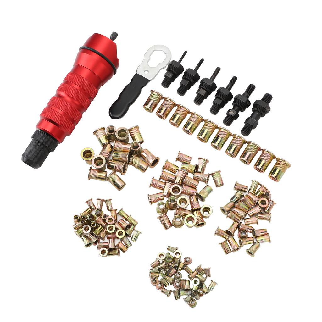 Rivet Nut Drill Adapter Kit Electric Rivet Drill Adapter Kit 2.4mm?6.4mm 6 Interchangeable Rivet