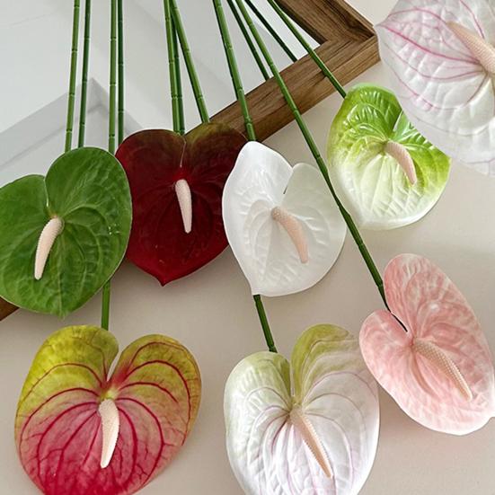 Искусственный цветок антуриума 24,4 дюйма, реалистичный, для DIY свадебных букетов, цветочных композиций, центрального украшения на девичник