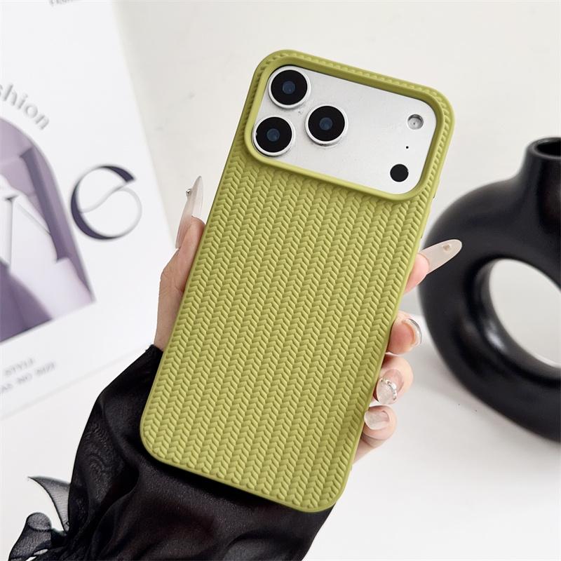 Простые матовые плетеные чехлы для телефонов Apple iPhone 17 16 15 14 Plus 13 12 11 Pro Max Air, ударопрочные, мягкая защита, нескользящее покрытие
