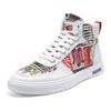 Fashion High Top Sneakers for Men Fashion White Lace-up Skateboarding Shoe Breathable Hip Hop Men Casual Sport Shoes Zapatillas De Skate