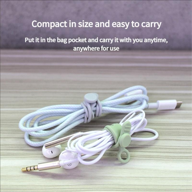 Flexible Silicone Cable Ties Reusable Cord Organizers For Electronics Accessories TangleFree Management