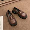 Обувь женская 2024 женская обувь оксфорды с круглым носком повседневные кроссовки мокасины с меховыми сабо на платформе с мелким носком осень британская модель S