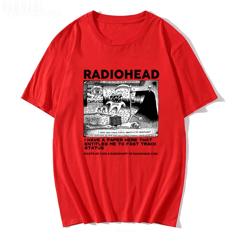 Radiohead Vintage Classic Print Summer Men's O-Neck T-shirt Casual Cotton Short Sleeve Pullover Fashion Streetwear Men Clothing